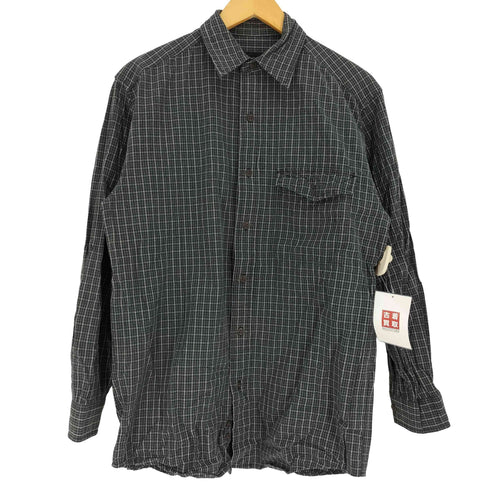 エディーバウアー Eddie Bauer 00S 黒タグ フラップポケット L/S チェック シャツ メンズ import:XS