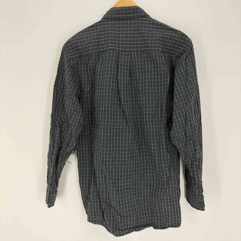 エディーバウアー Eddie Bauer 00S 黒タグ フラップポケット L/S チェック シャツ メンズ import:XS