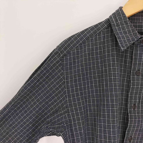 エディーバウアー Eddie Bauer 00S 黒タグ フラップポケット L/S チェック シャツ メンズ import:XS