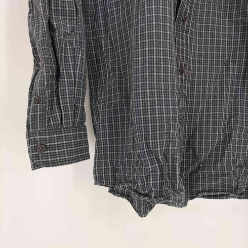 エディーバウアー Eddie Bauer 00S 黒タグ フラップポケット L/S チェック シャツ メンズ import:XS