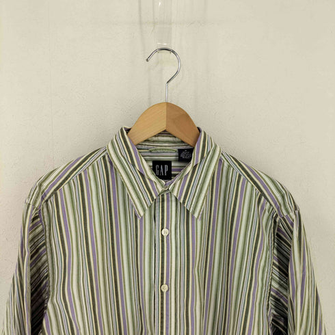 ギャップ Gap MADE IN INDIA ストライプ コットン シャツ メンズ import:M