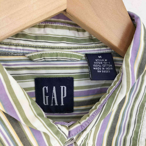 ギャップ Gap MADE IN INDIA ストライプ コットン シャツ メンズ import:M