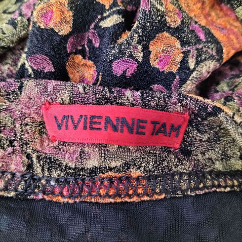 ヴィヴィアンタム VIVIENNE TAM 10年製 フラワーエンブロイダリー クルーネック メッシュトップス レディース 0