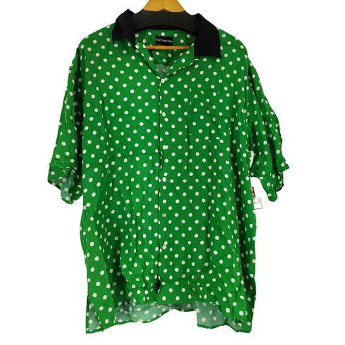 コットンパン COTTON PAN 水玉 開襟 S/S レーヨンシャツ メンズ JPN:4