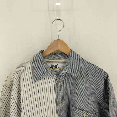 IMPACT クレイジーパターン コットンリネン S/S シャツ メンズ import:L