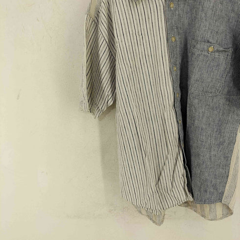 IMPACT クレイジーパターン コットンリネン S/S シャツ メンズ import:L