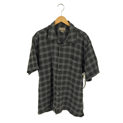 ナチュラルイシュー NATURAL ISSUE レーヨン混 チェック オープンカラーS/Sシャツ メンズ import:L