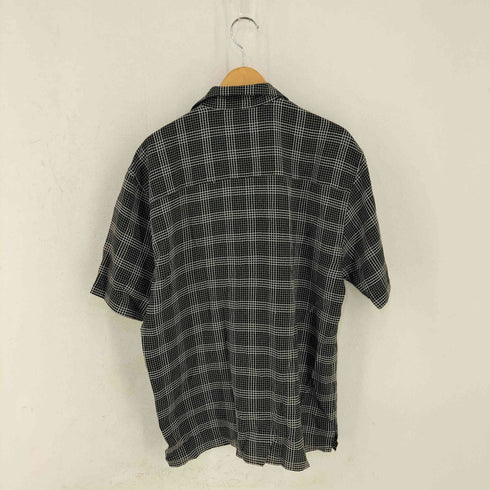 ナチュラルイシュー NATURAL ISSUE レーヨン混 チェック オープンカラーS/Sシャツ メンズ import:L