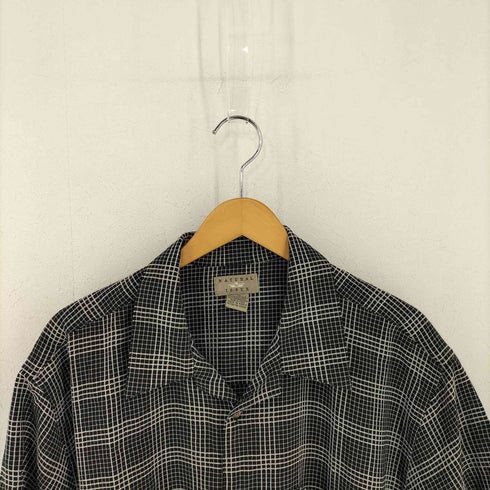 ナチュラルイシュー NATURAL ISSUE レーヨン混 チェック オープンカラーS/Sシャツ メンズ import:L
