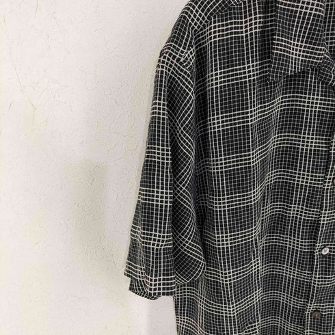 ナチュラルイシュー NATURAL ISSUE レーヨン混 チェック オープンカラーS/Sシャツ メンズ import:L
