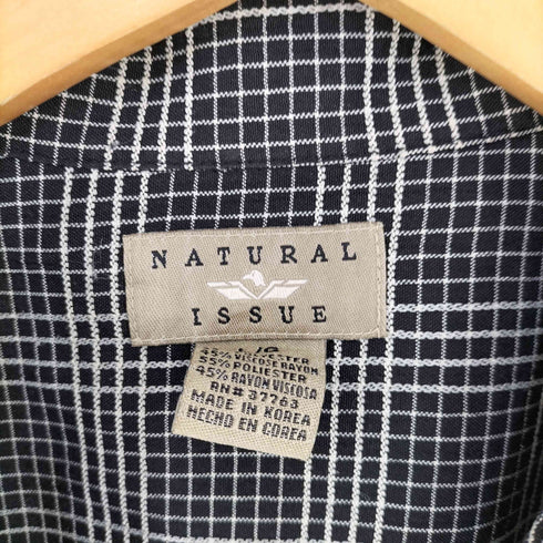 ナチュラルイシュー NATURAL ISSUE レーヨン混 チェック オープンカラーS/Sシャツ メンズ import:L