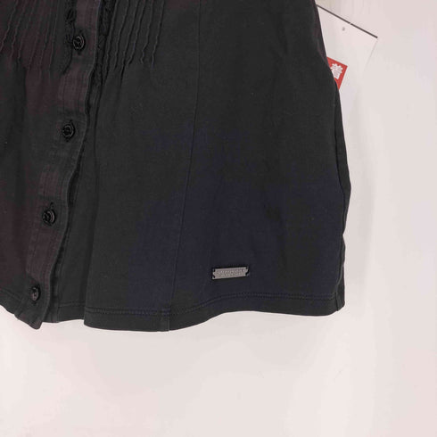 バーバリーブラックレーベル BURBERRY BLACK LABEL ノバチェック ロゴプレート ピンタック ノースリーブ ブラウス レディース 38