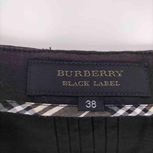 バーバリーブラックレーベル BURBERRY BLACK LABEL ノバチェック ロゴプレート ピンタック ノースリーブ ブラウス レディース 38