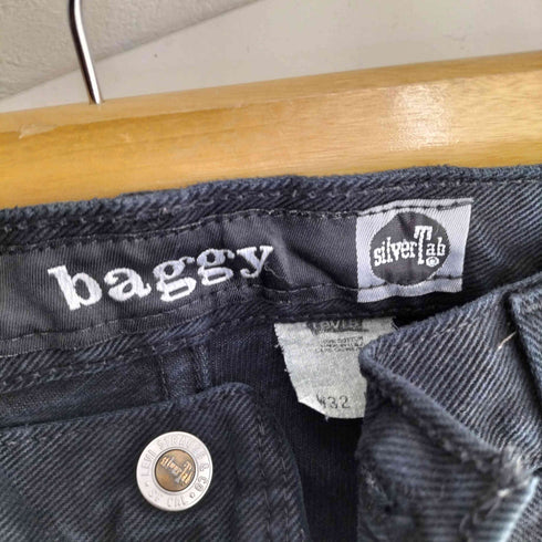 リーバイス Levis USA製 ボタン裏513刻印 BAGGY silverTab ブラックデニムパンツ メンズ 32inch