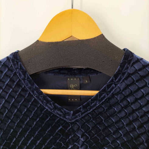 カールカナイ Karl Kani フロント刺繍 L/S ベロアVネックトップス メンズ import:L