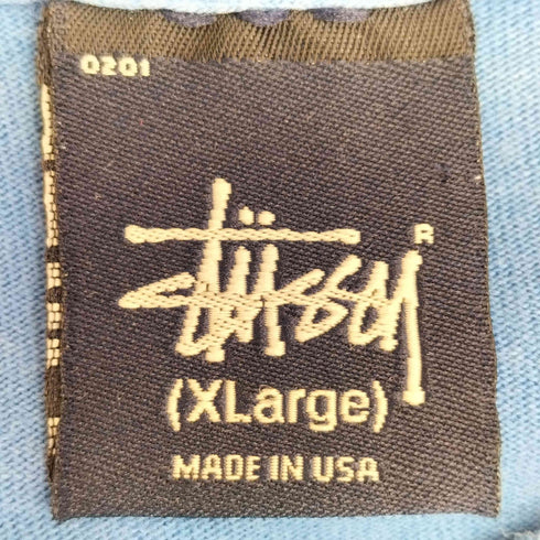 ステューシー Stussy OLD 90s USA製 紺タグ ガールプリント 4大都市 クルーネックTシャツ メンズ import:XL
