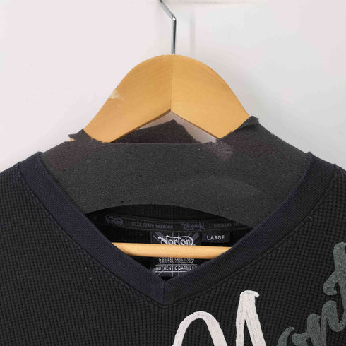 ノートン NORTON 刺繍デザイン L/S ワッフルTシャツ メンズ import:L