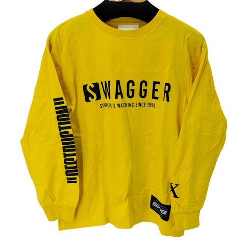 スワッガー SWAGGER ロゴプリントL/Sカットソー メンズ import:M