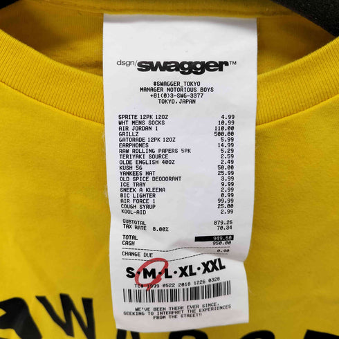 スワッガー SWAGGER ロゴプリントL/Sカットソー メンズ import:M