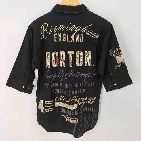 ノートン NORTON 刺繍デザイン 七分丈シャツ メンズ import:L
