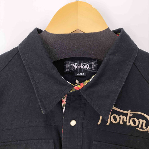 ノートン NORTON 刺繍デザイン 七分丈シャツ メンズ import:L