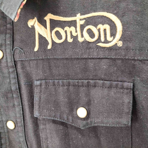 ノートン NORTON 刺繍デザイン 七分丈シャツ メンズ import:L