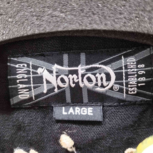 ノートン NORTON 刺繍デザイン 七分丈シャツ メンズ import:L