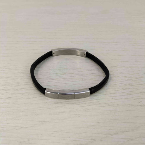 エンポリオアルマーニ EMPORIO ARMANI イーグルロゴ STEEL ステンレススチールパーツ レザー ブレスレット メンズ