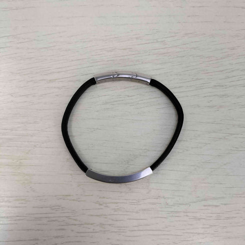 エンポリオアルマーニ EMPORIO ARMANI イーグルロゴ STEEL ステンレススチールパーツ レザー ブレスレット メンズ