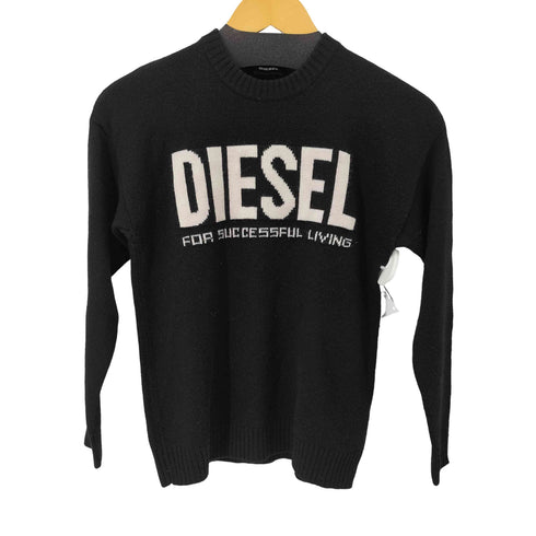 ディーゼル DIESEL フロントロゴ L/S アクリル紺ウールニット レディース