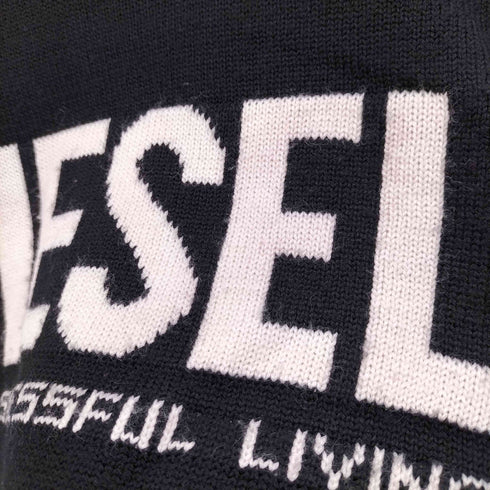 ディーゼル DIESEL フロントロゴ L/S アクリル紺ウールニット レディース