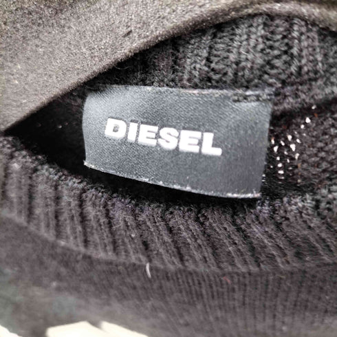 ディーゼル DIESEL フロントロゴ L/S アクリル紺ウールニット レディース