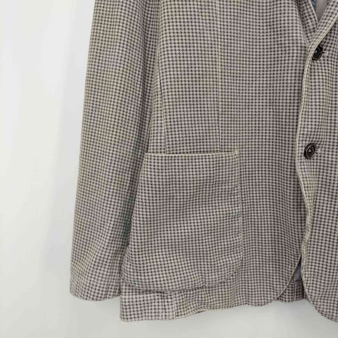 ヘンリーコットンズ Henry Cottons 3B 背抜き 千鳥格子 テーラード ジャケット メンズ EUR:48