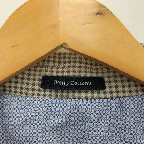 ヘンリーコットンズ Henry Cottons 3B 背抜き 千鳥格子 テーラード ジャケット メンズ EUR:48