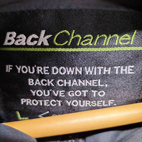 バックチャンネル Back Channel ロゴ刺繍フーデッドダウンジャケット メンズ import:L