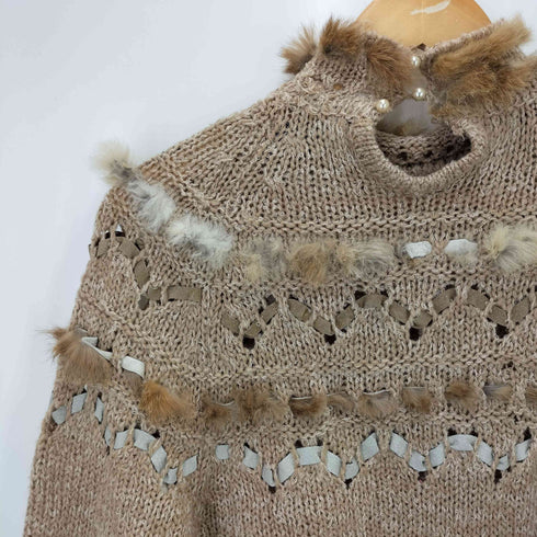 20 ANS KNITS MARIEA KIM ファー装飾 アクリルニット レディース import:L