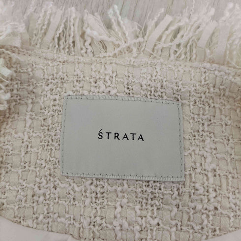 エストラータ STRATA ゴールドボタンノーカラーツイードジレ レディース FREE