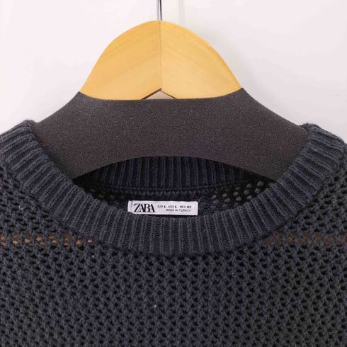 ザラ ZARA コットンニットセーター メンズ import:L