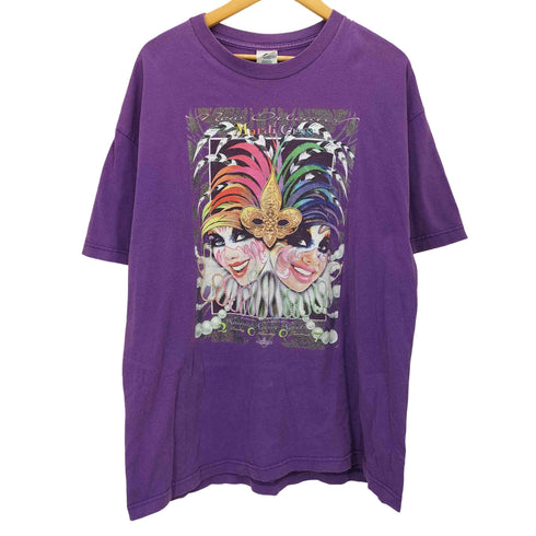 ALSTYLEボディ メキシコ製 マルディグラ プリント クルーネック S/S シャツ メンズ import:XL