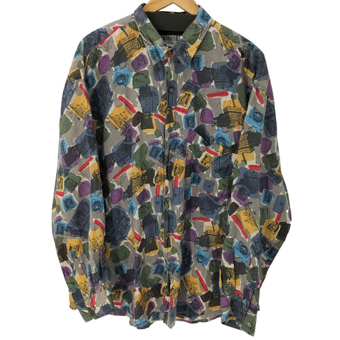 シティストリート CITY STREETS 90s シルク100%総柄L/Sシャツ メンズ import:XL