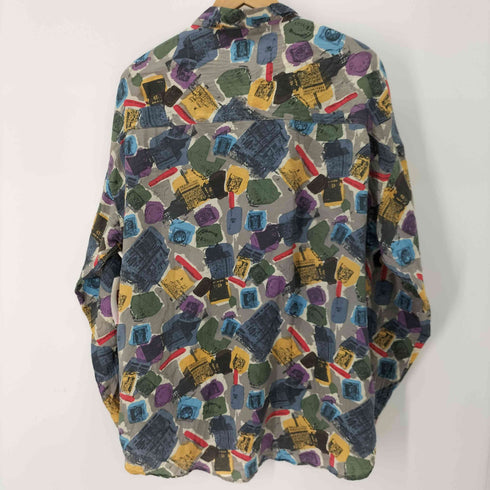 シティストリート CITY STREETS 90s シルク100%総柄L/Sシャツ メンズ import:XL