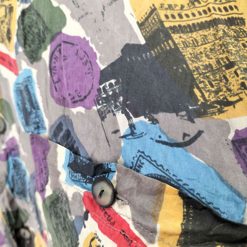 シティストリート CITY STREETS 90s シルク100%総柄L/Sシャツ メンズ import:XL