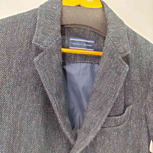 トミーヒルフィガー TOMMY HILFIGER HBONE CHESE COAT インディゴヘリンボーンチェスターコート メンズ