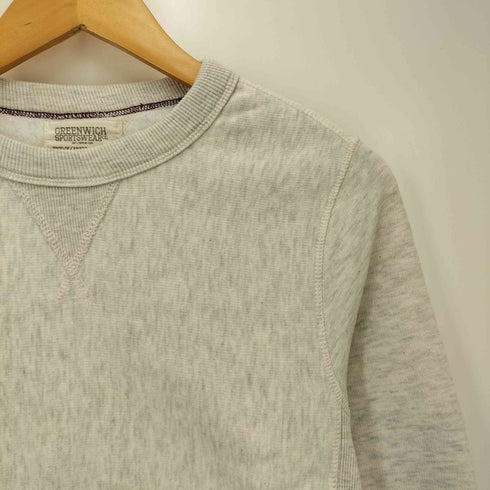 GREENWICH SPORTSWEAR カナダ製 前V REVERSE WEAVE Crew Neck Sweat Shirt リバースウィーブ クルーネック スウェット シャツ レディース import:XS