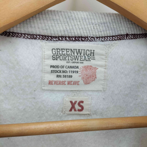 GREENWICH SPORTSWEAR カナダ製 前V REVERSE WEAVE Crew Neck Sweat Shirt リバースウィーブ クルーネック スウェット シャツ レディース import:XS