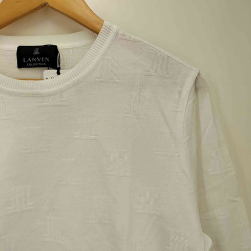 ランバンコレクション LANVIN COLLECTION ロゴデザイン クルーネック コットンニット メンズ FR:48