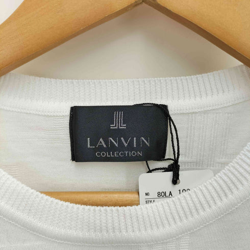 ランバンコレクション LANVIN COLLECTION ロゴデザイン クルーネック コットンニット メンズ FR:48