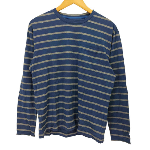 ランバンコレクション LANVIN COLLECTION クルーネック コットン ボーダーL/S Tシャツ レディース import:L
