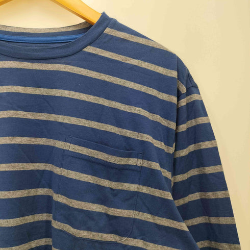 ランバンコレクション LANVIN COLLECTION クルーネック コットン ボーダーL/S Tシャツ レディース import:L