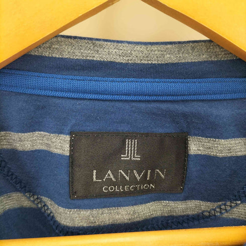 ランバンコレクション LANVIN COLLECTION クルーネック コットン ボーダーL/S Tシャツ レディース import:L